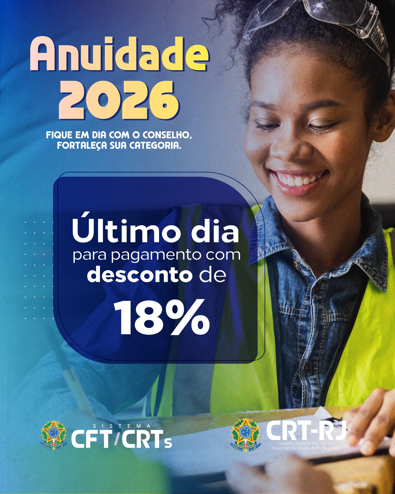 Último dia para pagar a anuidade com 18% de desconto