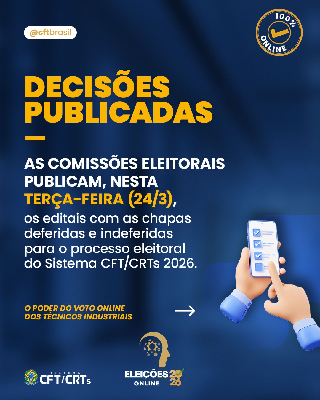 Comissões eleitorais publicam editais e deliberações das chapas deferidas e indeferidas
