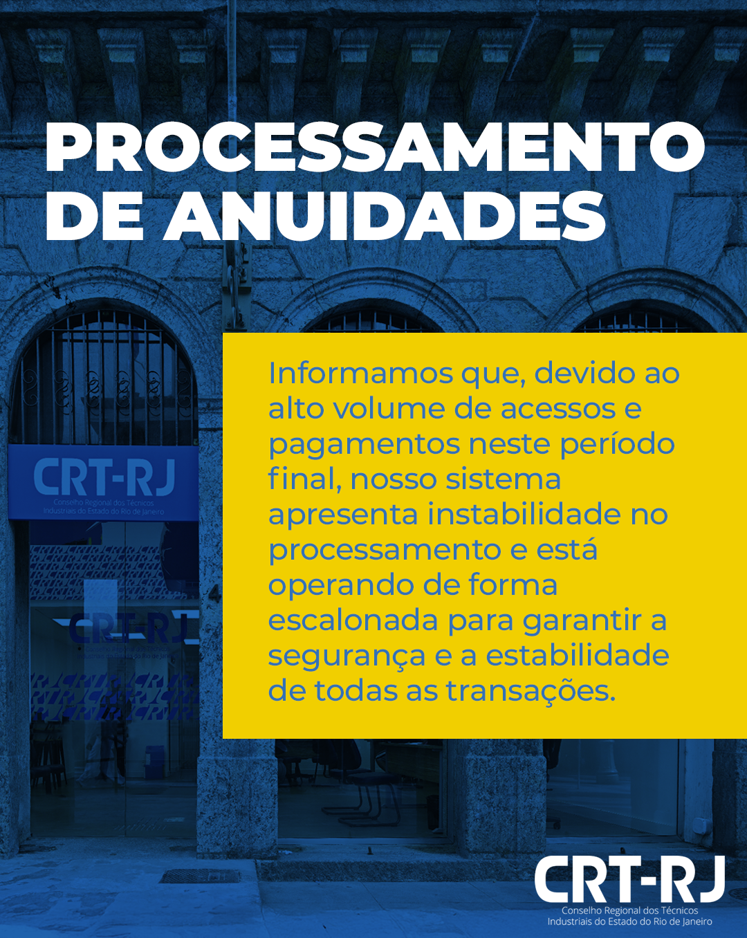 Lentidão no Sistema CFT/CRTs por Alto Volume de Pagamentos