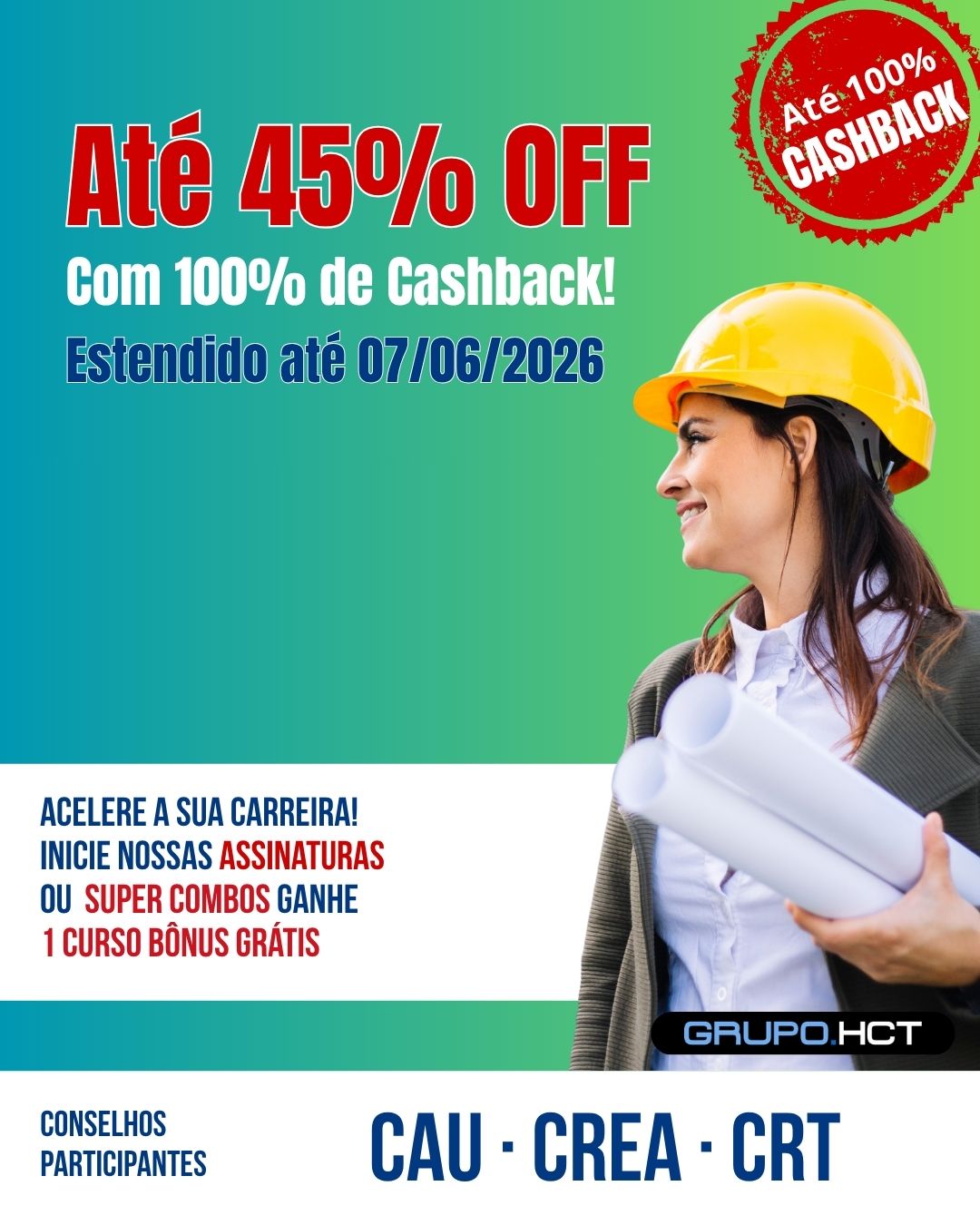 CRT Benefícios: descontos de até 45% e curso grátis com Grupo HCT