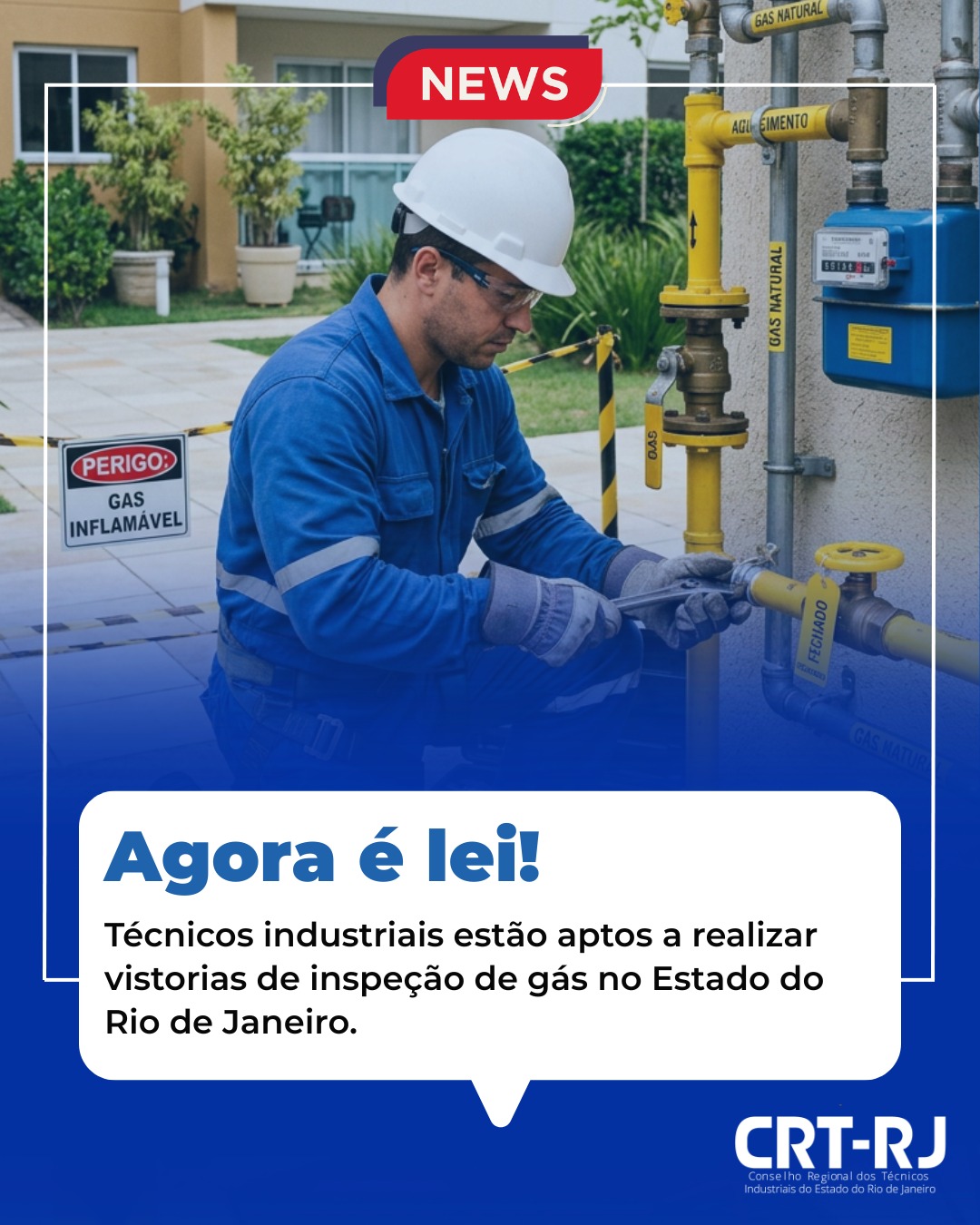 Técnicos industriais podem realizar inspeções periódicas de gás no Estado do Rio de Janeiro