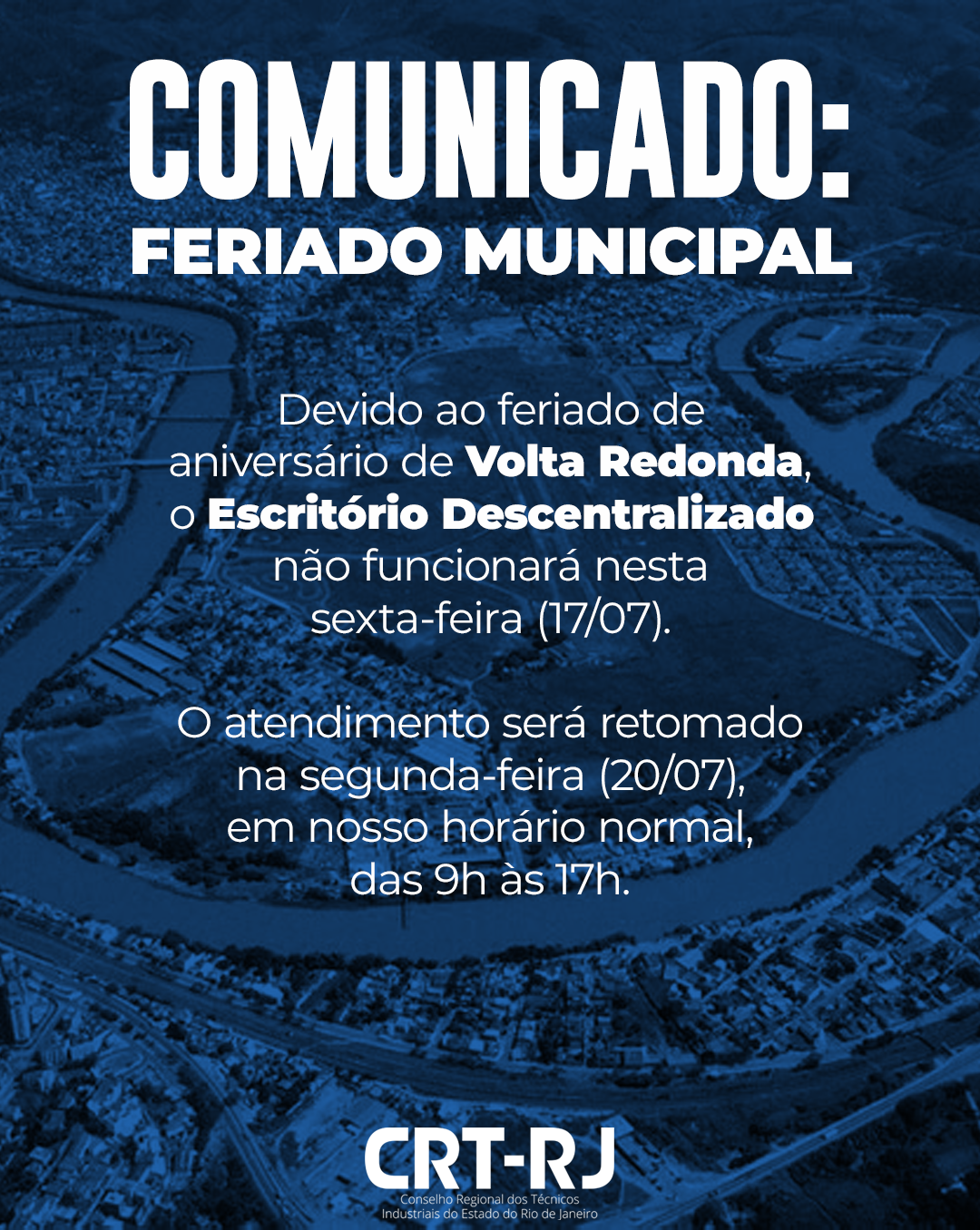 Comunicado: Escritório Descentralizado de Volta Redonda