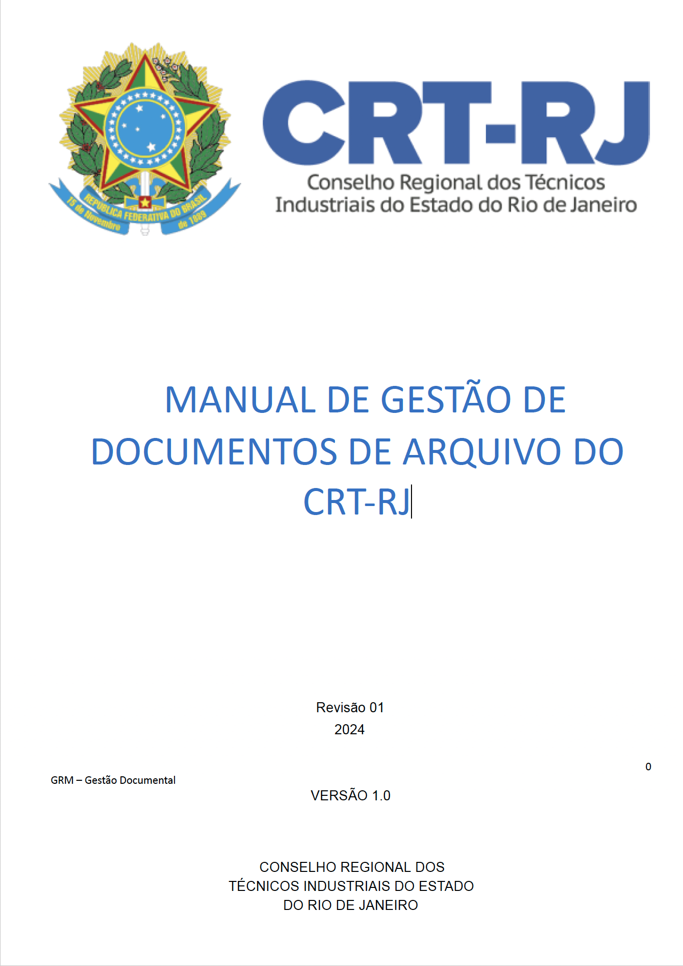 Manual de Gestão de Documentos de Arquivo do CRT-RJ